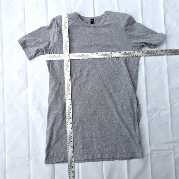 Design Lab Shoulder-Padded Jersey T-Shirt Dress Grey 100%  Cotton Women Large - Picture 4 of 11